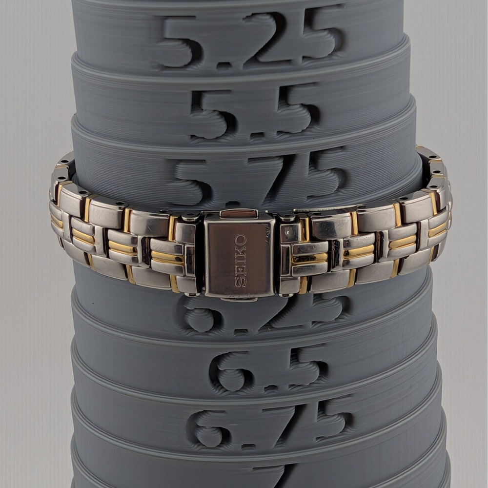 Seiko 7N82-0EN0 Two Tone Charcoal Sunburst Dial Date Watch 26mm - Picture 8 of 10